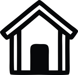 Poster - This is a 3D vector illustration of a house icon, a symbol for home and property, presented as a web button for internet design