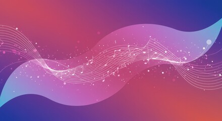 Fototapete - Abstract music wave background