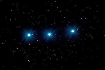 Wall Mural - Three bright lights in space