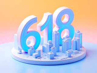 Poster - 3d rendering digital font big sale event countdown concept element