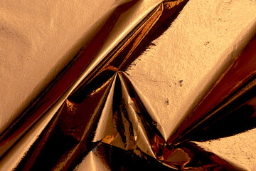 Poster - Golden and copper foil texture with a glossy, metallic finish, creating a sleek, modern backdrop.