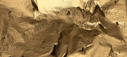 Poster - Golden foil texture with a glossy, metallic finish, creating a luxurious, vintage backdrop. Shiny,