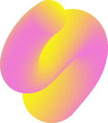 Poster - Gradient abstract pink shape. Liquid 3d element. Fluid wavy and swirl spiral. Dynamic trendy bright squiggle with soft gradation for poster design