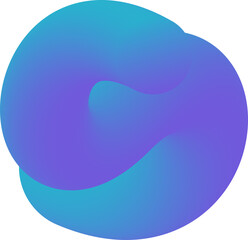 Poster - Gradient abstract blue colored shape. Liquid 3d element. Fluid wavy and swirl spiral. Dynamic trendy bright squiggle with soft gradation for poster design