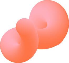 Poster - Gradient abstract orange shape. Liquid 3d element. Fluid wavy and swirl spiral. Dynamic trendy bright squiggle with soft gradation for poster design