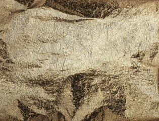 Poster - Golden foil texture with a glossy, metallic finish, creating a sleek, luxurious backdrop. Grungy,