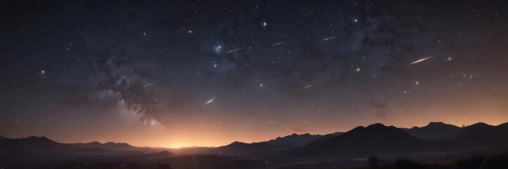 Wall Mural - midnight sky ablaze with countless stars, sparkling brilliance , milky way, space, cosmic dust