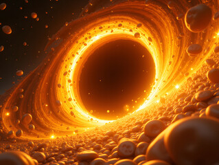 Wall Mural - abstract light three-dimensional luminous particles technology sense kv main visual background