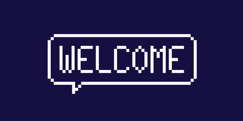 Poster - Welcome. Greeting card, illustration, banner.