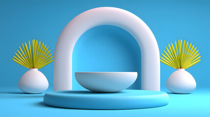 Poster - abstract geometric shape commercial poster creative 3d rendering illustration background