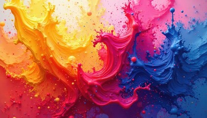 Wall Mural - Abstract vibrant color bleed, paint splash effect, fluid art texture background , watercolor, effect, illustration