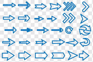Aufkleber - Arrow icon set. Arrow. Cursor. Collection different arrows sign. Black vector arrows icons. Modern simple arrows. Vector illustration.