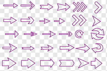 Aufkleber - Arrow icon set. Arrow. Cursor. Collection different arrows sign. Black vector arrows icons. Modern simple arrows. Vector illustration.