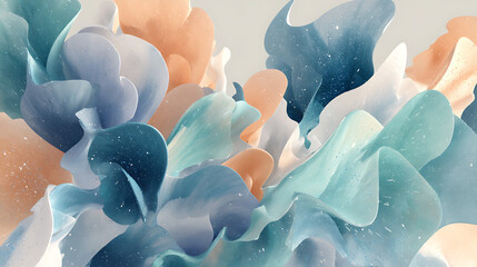 Poster - Abstract waves with beautiful color palette