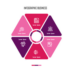 Poster - Infographics design template vector illustration presents a business concept with circle layout and arrow elements for website banners and presentations