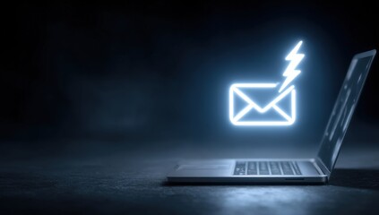 Poster - cyber crime phishing mail , security awareness training to protect important business data hacking, email icons symbolize the impact of artificial intelligence on real estate marketing strategies.	
