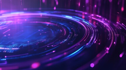 Poster - Abstract Purple and Blue Circular Energy Background