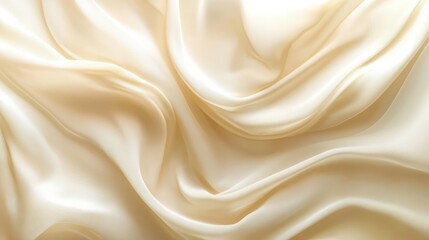 Poster - Cream Colored Silk Fabric Drape Texture