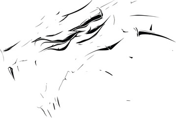 Poster - Black and white abstract vector design with ink grunge texture splash