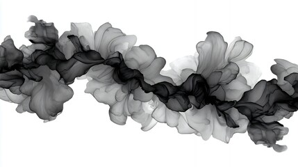 Fototapete - Abstract Grayscale Wave Pattern Flowing Smoke Design