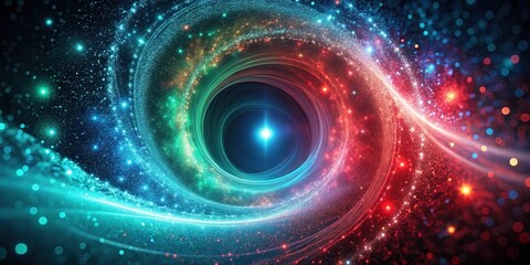 Aufkleber - Abstract Cosmic Swirl A mesmerizing celestial vortex of vibrant hues and sparkling particles, radiating ethereal energy and a sense of wonder.