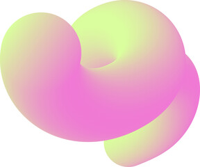 Poster - 3D gradient shape. Abstract color fluid wavy line. Bright blended element. Swirl modern dynamic stroke. Trendy organic doodle