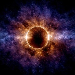 Aufkleber - Celestial Eclipse: A Cosmic Dance of Light and Shadow in the Depths of Space and Time's Unending Expanse.