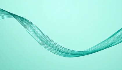 Fototapete - Flowing waves of turquoise lines abstract design minimalist style studio environment aesthetic viewpoint
