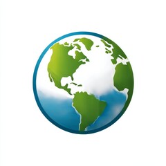 Poster - Green and Blue Earth Globe: A Vibrant Visual Representation of Planet Earth with a Modern, Illustrated Style