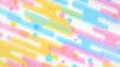 © Micke - 液体のようなストライプと小さな丸によるポップな背景 - カラフル・白背景