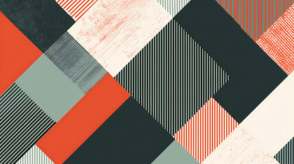 Poster - Geometric pattern with rectangles and lines 