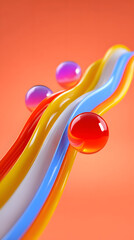 Poster - dreamy background of abstract colorful waves