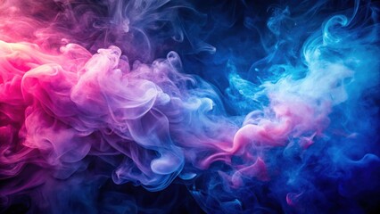 Poster - Abstract Swirling Nebula of Pink and Blue Hues, a Dreamlike Vaporous Composition