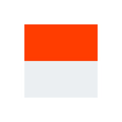 Poster - Horizontal bicolor flag featuring a vibrant orange upper band and a clean white lower band in a simple design