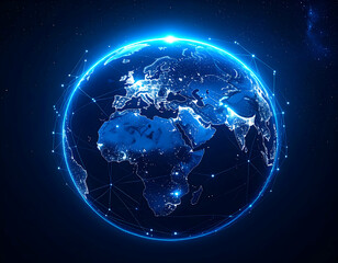 Poster - Abstract Digital Representation Of Earth At Night