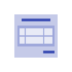 Poster - A light blue interface with a grid and two horizontal bars in darker blue for a user interface