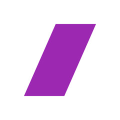 Poster - A single diagonal purple stripe extending from the upper left to the lower right on white background