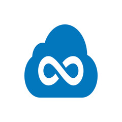Poster - A blue cloud with a white infinity symbol in the center representing endless possibilities and connectivity
