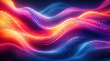 Poster - Colorful abstract waves background with gradient light streaks and modern smooth wavy flow