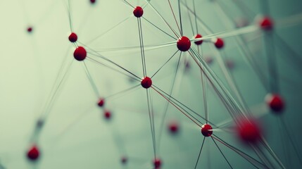 Poster - Abstract data visualization with multicolored lines and nodes, creating a web of information on a plain, minimal background.