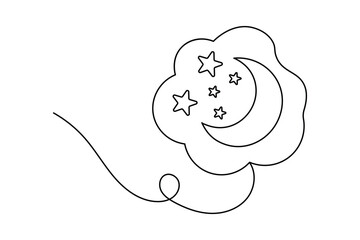 Fototapete - Star icon continuous one line drawing