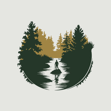 Vintage Retro Vector Adventure Logo, Badge Logo, Hiking Logo, Wilderness Logo