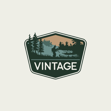 Vintage Retro Vector Adventure Logo, Badge Logo, Hiking Logo, Wilderness Logo