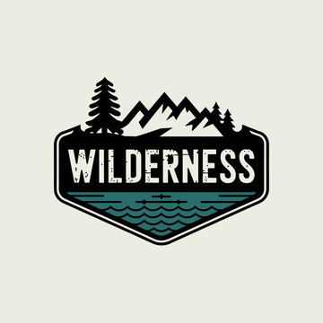 Vintage Retro Vector Adventure Logo, Badge Logo, Hiking Logo, Wilderness Logo