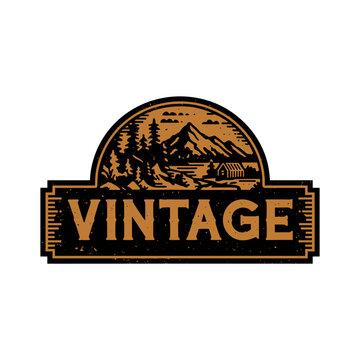 Vintage Retro Vector Adventure Logo, Badge Logo, Hiking Logo, Wilderness Logo