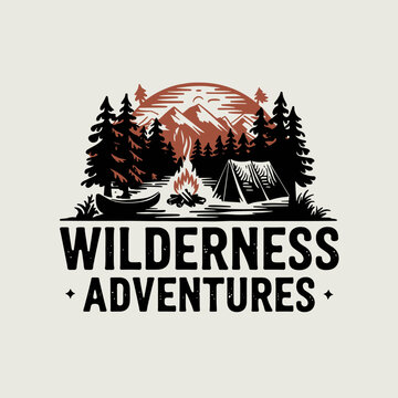 Vintage Retro Vector Adventure Logo, Badge Logo, Hiking Logo, Wilderness Logo