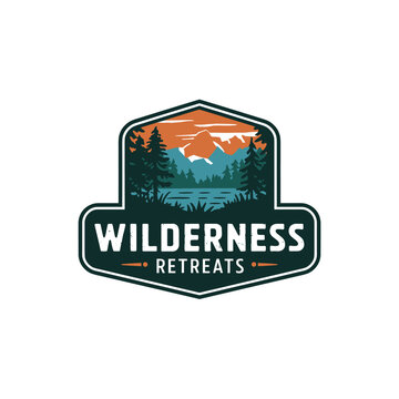 Vintage Retro Vector Adventure Logo, Badge Logo, Hiking Logo, Wilderness Logo