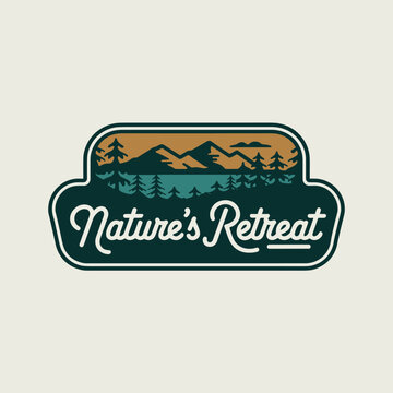 Vintage Retro Vector Adventure Logo, Badge Logo, Hiking Logo, Wilderness Logo