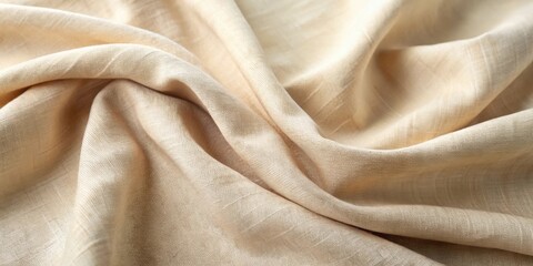 Aufkleber - Elegant Draped Beige Fabric Texture Showing Soft Waves and Subtle Light Reflections