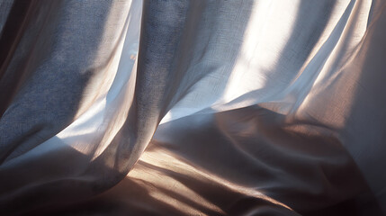 Poster - Elegant drapes casting shadows with natural lighting